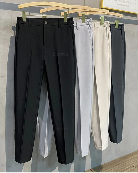 Calça casual de alfaiataria com corte refinado e caimento nobre para homens.
