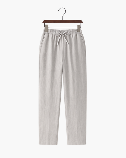 Calça leve de linho para homens com estilo clássico.