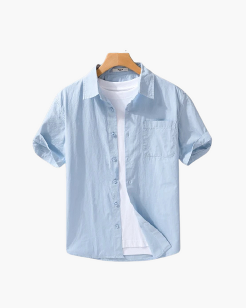 Textura fina do algodão premium em camisa com estética clássica e respirável.