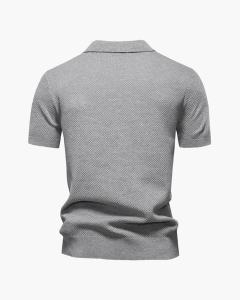 Moda masculina old money com camisa polo de textura sofisticada