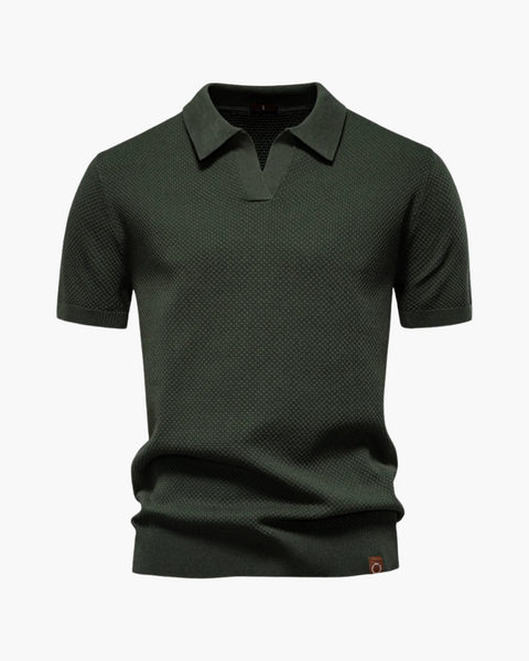 Camisa polo masculina leve, ideal para climas tropicais com visual aristocrático